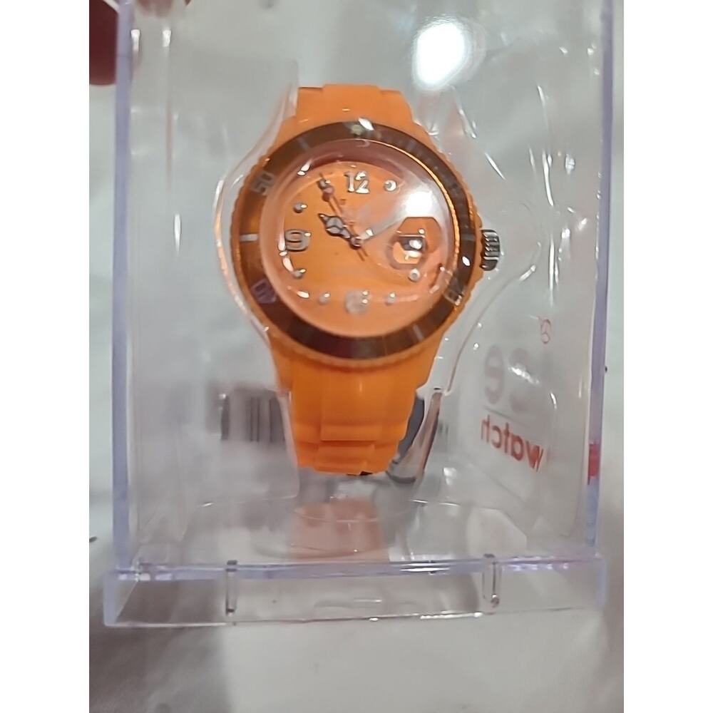Ice Watch Sunshine Orange Dial Silicone Strap Date Man's Watch